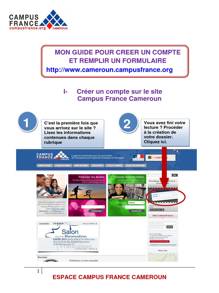 Guide pour Créer un Compte Campus France | PDF