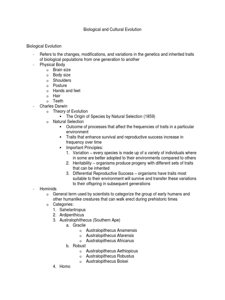 Evolution of Biology and Culture | PDF | Agriculture | Homo