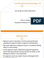 TXE-407 (Garments Manufacturing Technology - III) : Lecture-5 Topics-Pigment Wash Recipe For Denim Garments