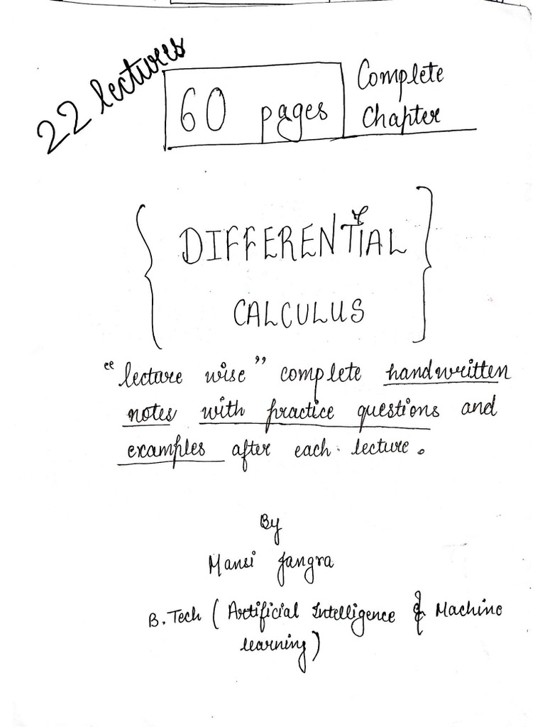 Differential Calculus PDF