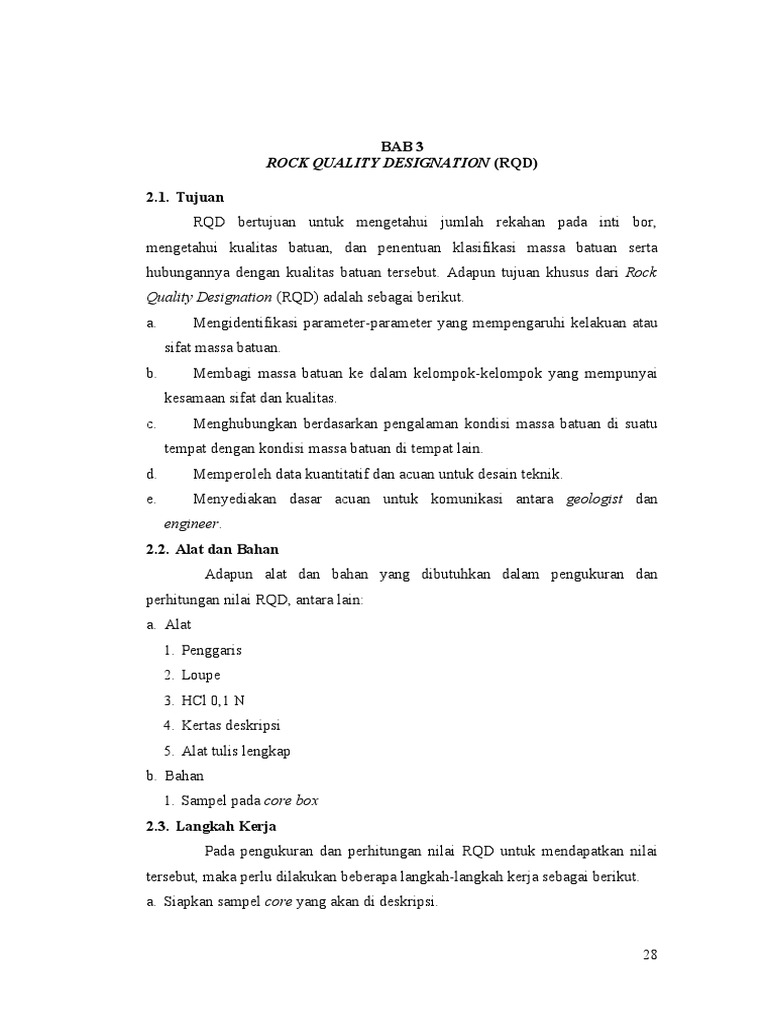 Pengukuran dan Perhitungan RQD Batuan | PDF