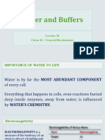 Importance of Water and Buffers in Biochemistry