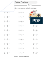 Name: - Score: - Calculate and Show Your Answers in The Lowest Terms