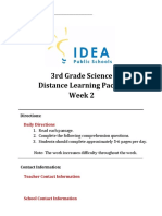 3rd Grade Science Distance Learning Packet Week 2: Student Name