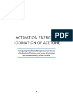 DETERMINING THE ACTIVATION ENERGY OF THE IODINATION OF ACETONE