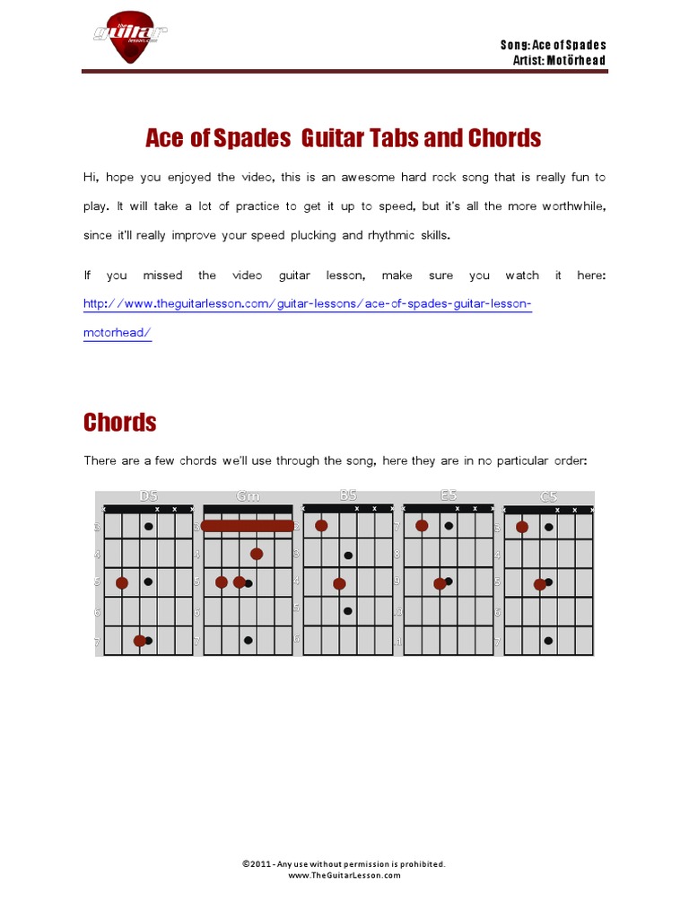 Motorhead - Ace of Spades Guitar Lesson
