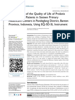Measurement of The Quality of Life of Prolanis Hypertension Patients in Sixteen Primary Healthcare Centers in Pandeglang District, Banten Province, Indonesia, Using EQ-5D-5L Instrument