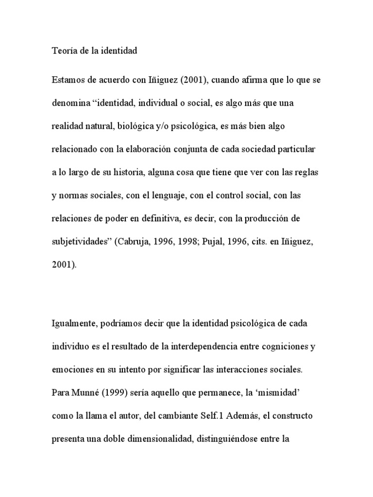 Teoría de la Identidad Social | PDF | Las emociones | Psicología Social