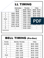 Bell Timing: 1 2 3 4 Break 5 6 7 8 9