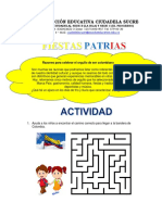 Guía Conmemoración de Fiestas Patrias Preescolar, Primero y Segundo