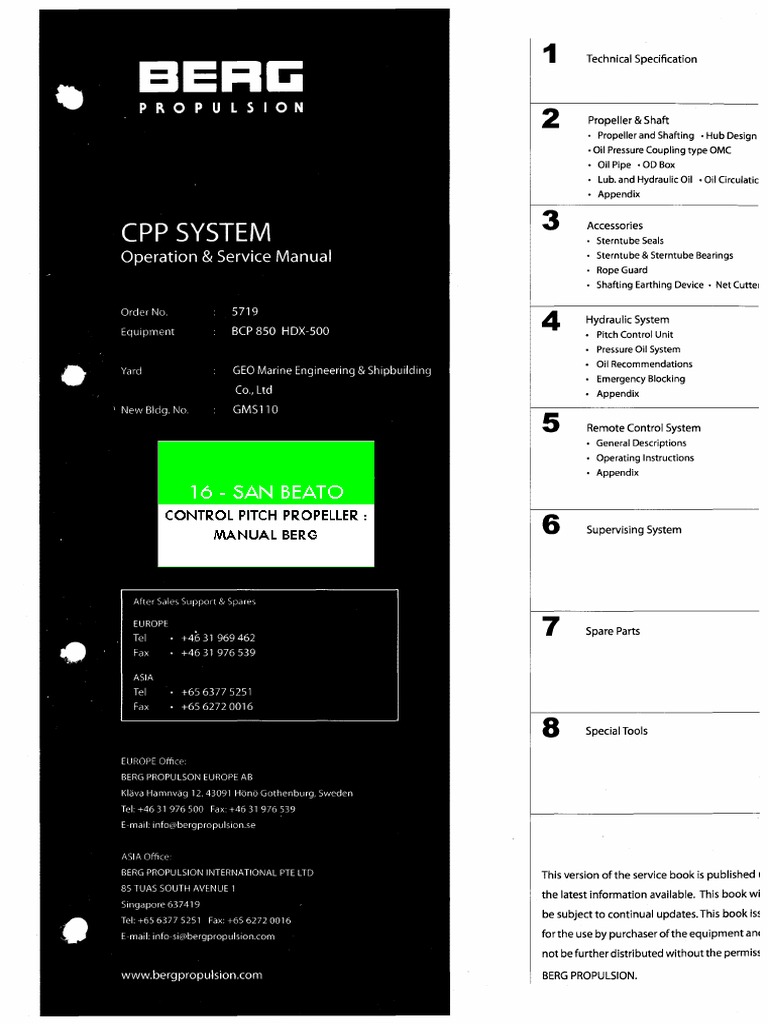 Berg Manual CPP Contr Pitch Propeller | PDF | Propeller | Transmission ...