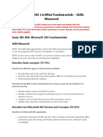 Microsoft 365 Certified Fundamentals - Skills Measured