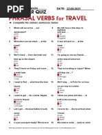 Phrasal Verbs For Travel: Grammar Quiz