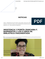 Insistencia y porfía: Panchiba F. Barrientos y los 11 años de Biblioteca Fragmentada – CEGECAL – Universidad de Chile