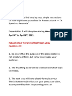 Presentation 4 Speaking To Persuade - Instructions For Students