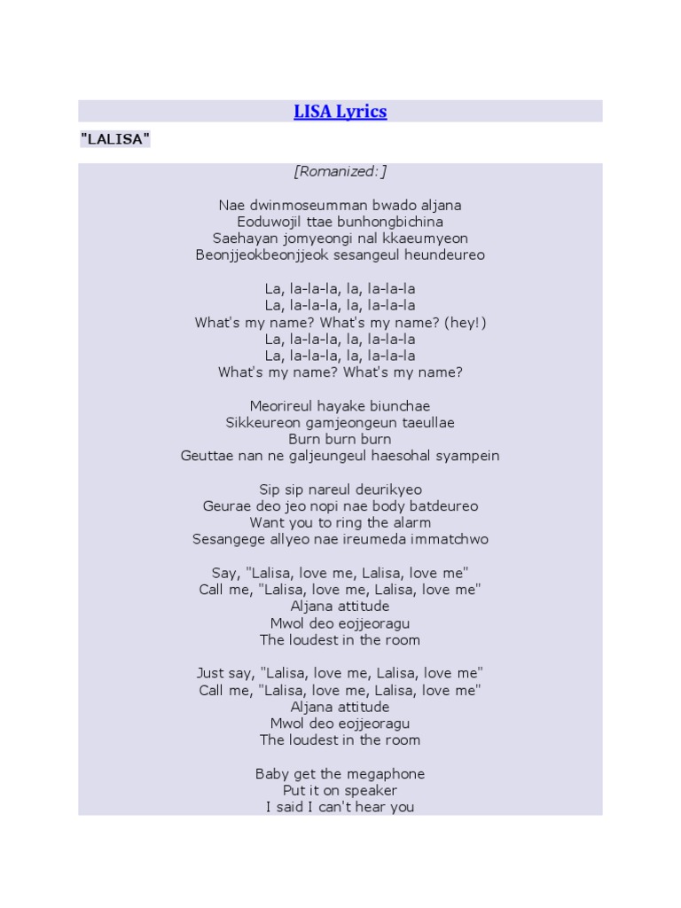 Lisa (rapper) visual data 2