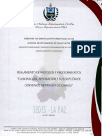 Reglamento de Procesos y Procedimientos Elaboracion, Aprobacion y Suscripcion de Convenios Interinst