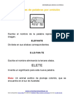 Ejercicios para Niños Con Dislexia Omisión de Sílabas Plantilla