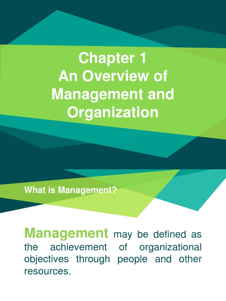 Overview of Management and Organization PDF Goal Decision Making