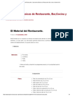 El Material Del Restaurante. - Operaciones Básicas de Restaurante, Bar, Cocina y Gastronomía