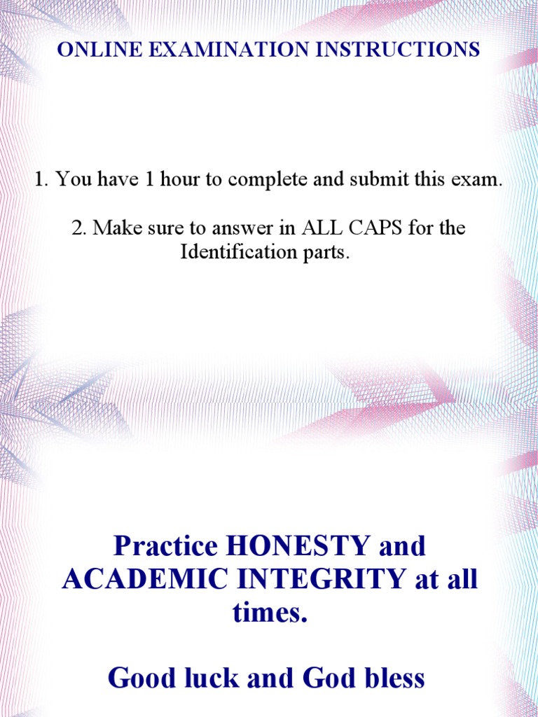 Online Examination Instructions | PDF