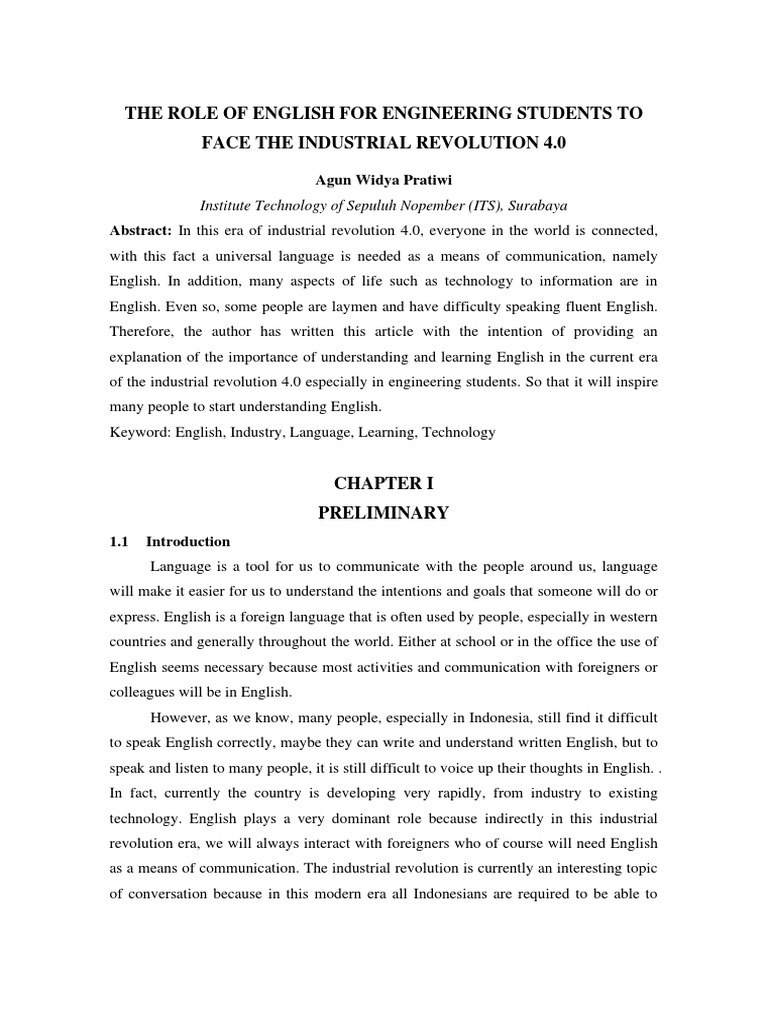 Importance of English for Engineers 4.0 | PDF | English Language ...