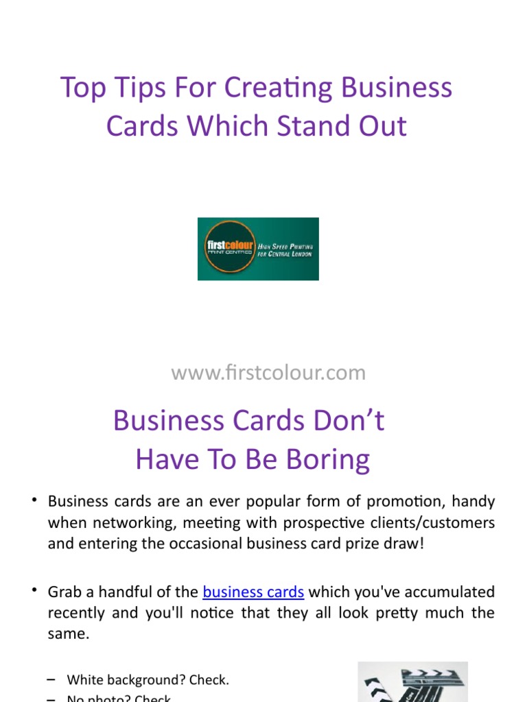 Unique Business Card Design Tips | PDF