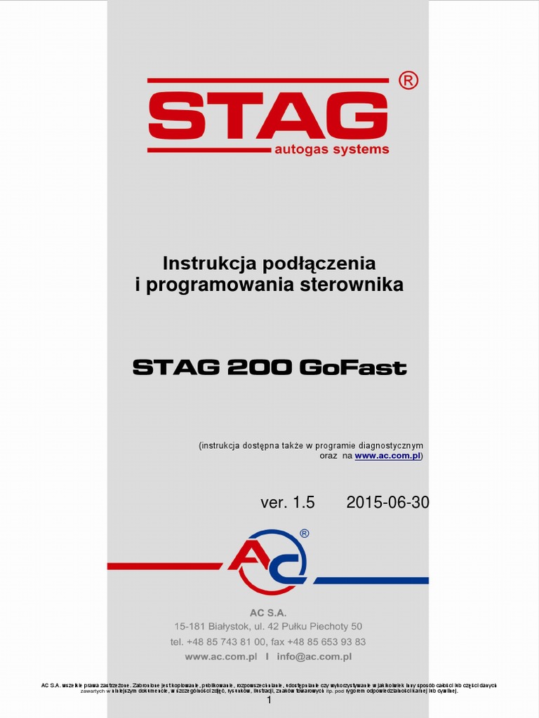 STAG 200 GoFast Instrukcja PL | PDF