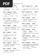 Five-Minute Tests Answer Key: Pages 8-9 Test B