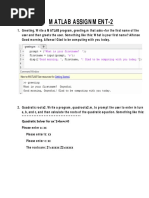 Matlab Assignment 1