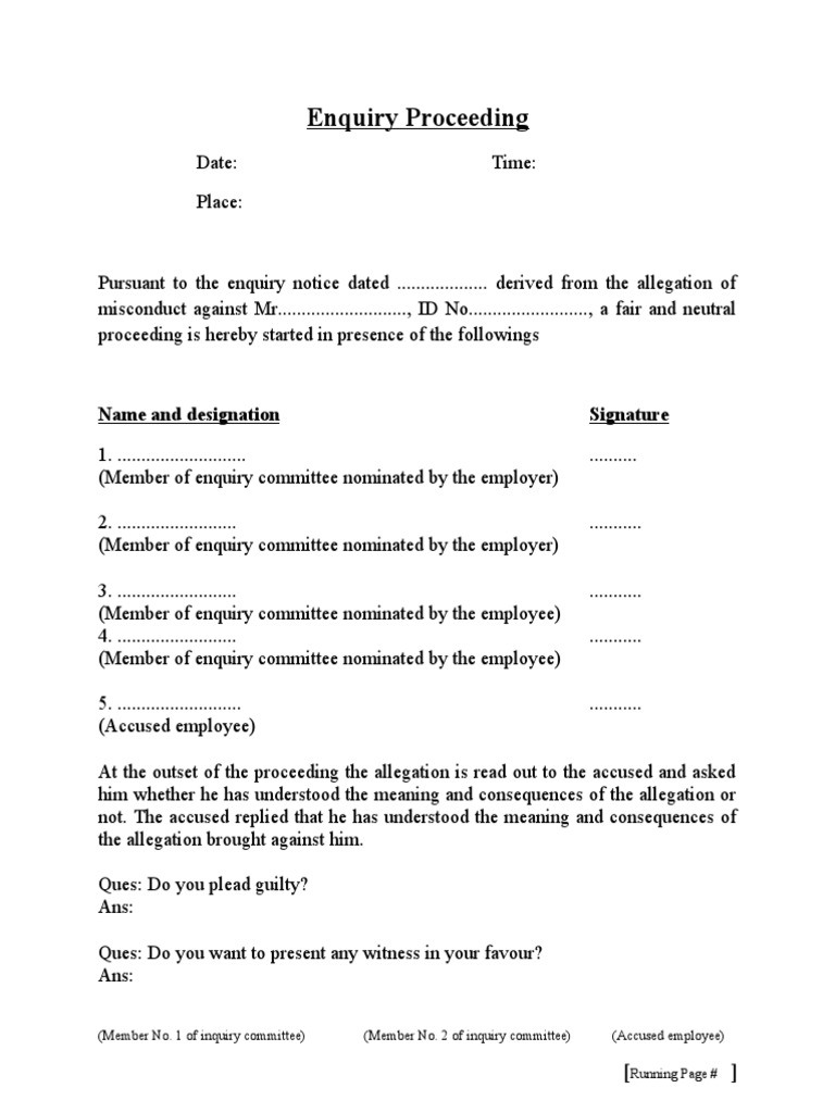 Inquiry Proceedings Overview | PDF | Deposition (Law) | Witness