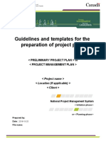 Guidelines and Templates For The Preparation of Project Plans