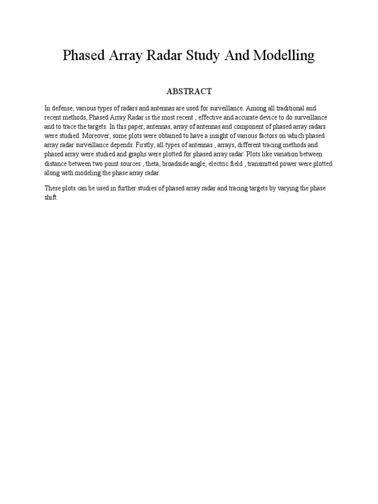 Phased Array Radar Analysis and Modeling | PDF