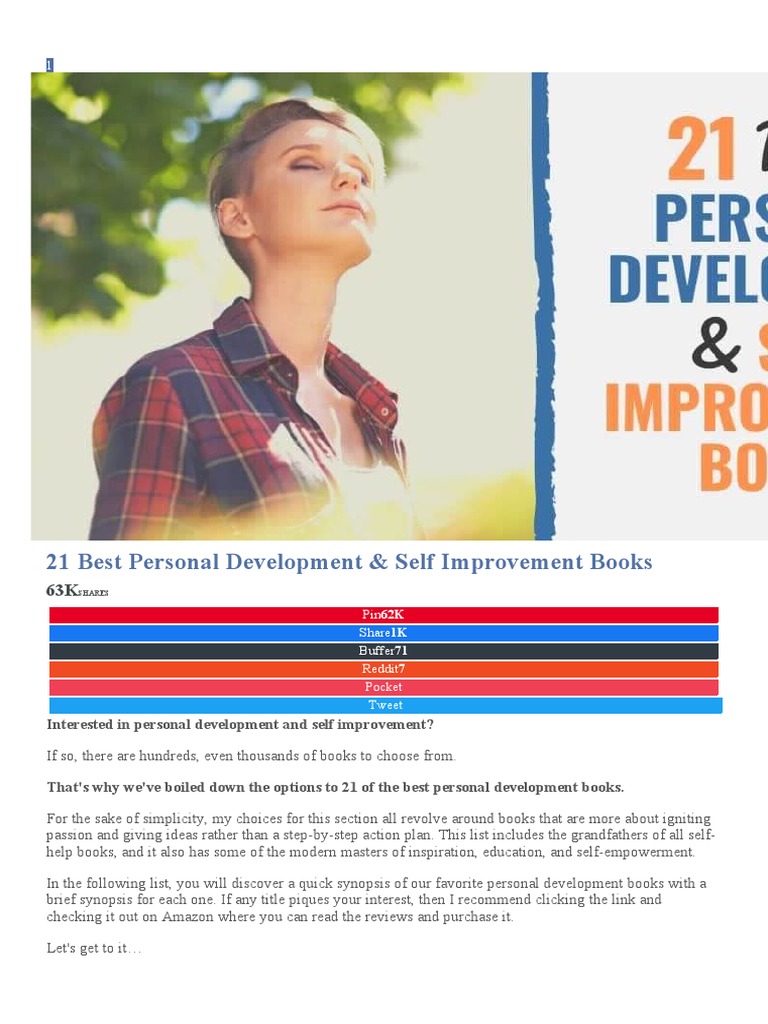 21 Best Personal Development & Self Improvement Books | PDF ...