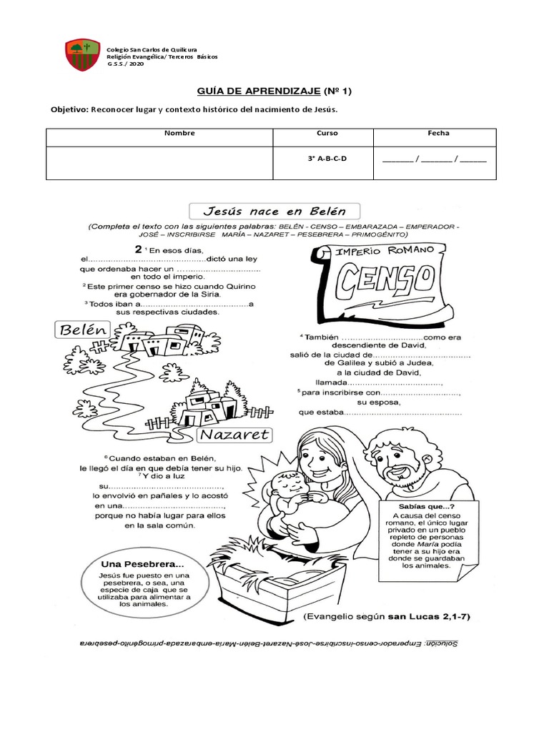RE3 Semana 3 Actividad Jesús Nace en Belén | PDF
