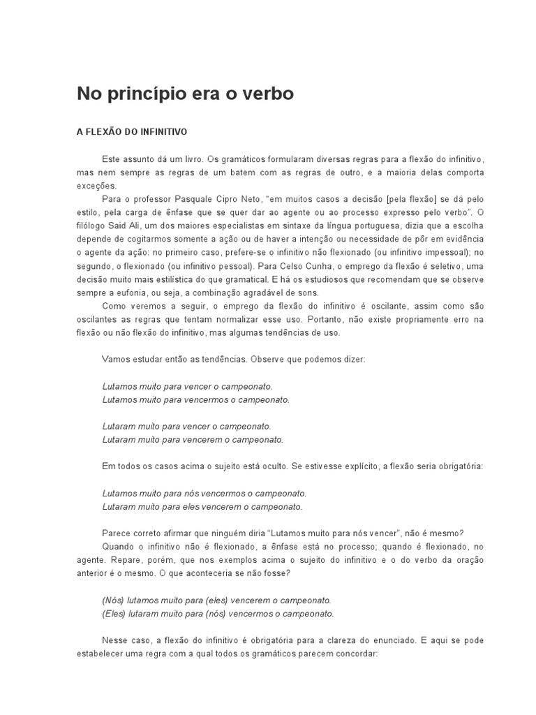 AULA 3 No Princípio Era o Verbo | PDF | Comunicação humana | Linguística