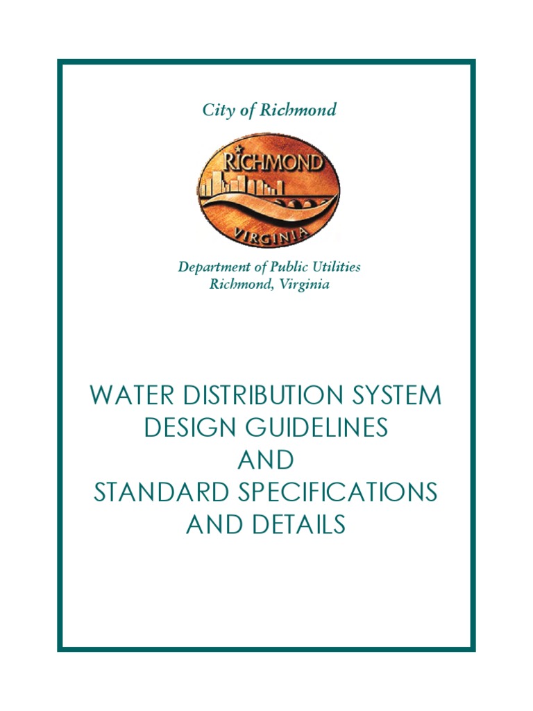 Waterdistributionguidelines Specifications PDF Sanitary Sewer