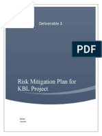 Risk Mitigation Plan For KBL Acquisition Project