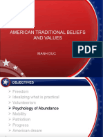 American Traditional Beliefs and Values: Manh Duc