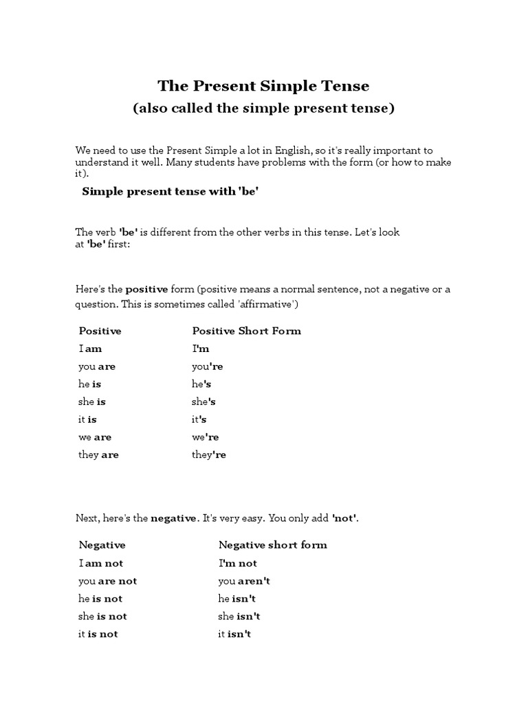 Understanding the Present Simple Tense | PDF | Question | Verb