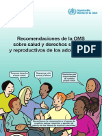 Recomendaciones de La OMS Sobre Salud y Derechos Sexuales y Reproductivos de Los Adolescentes