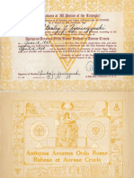 Certificate of Initiation Into First Postulant Degree of AMORC, June 18, 1948
