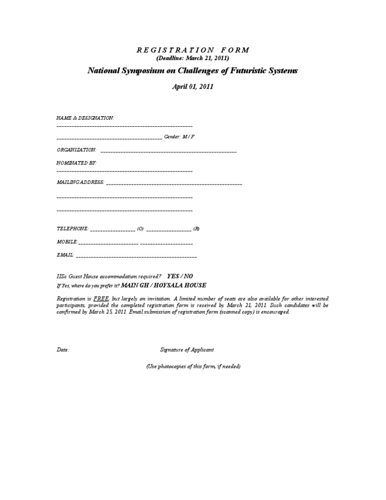 Registration Form | PDF | Computers | Technology & Engineering
