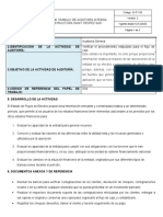 EI-FT-50 Formato Papel de Trabajo de Auditoria Interna - PROCEDIMIENTO de FLUJO de CAJA