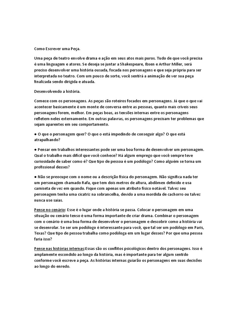 Como Escrever Uma Peça | PDF | William Shakespeare | Teatro