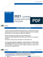 Learner Intake Application Process: Step-By-Step Admissions Online Application User Guide