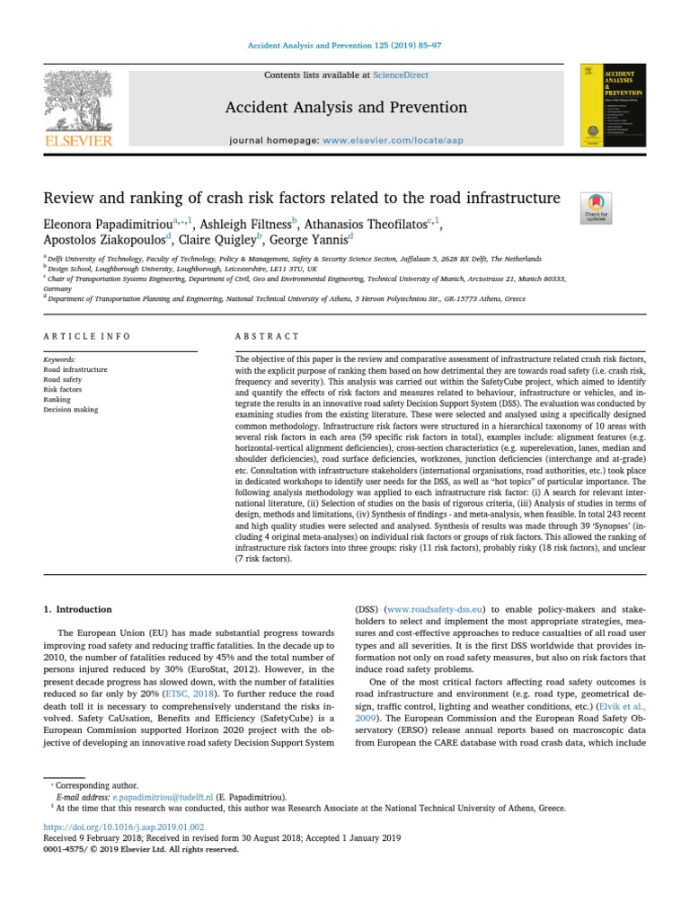 Accident Analysis and Prevention | PDF | Risk | Meta Analysis