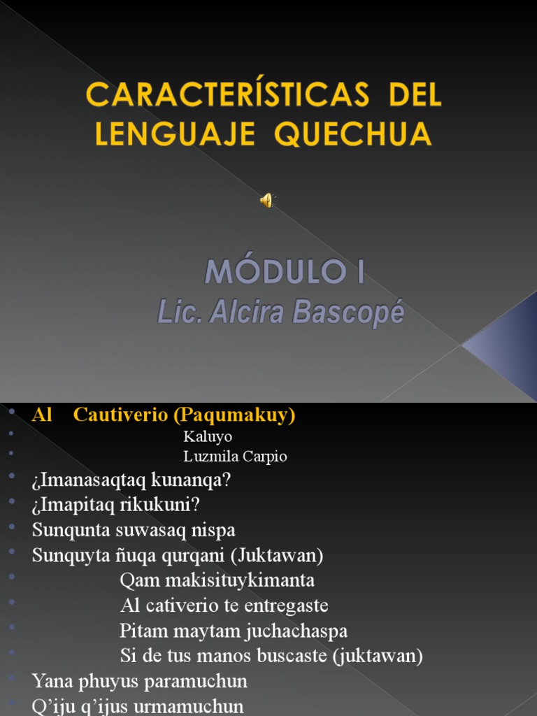MODULO - 1 Quechua | PDF | Fonema | Escritura
