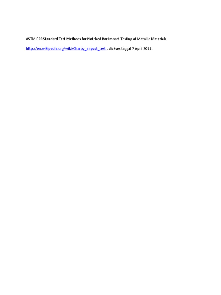 ASTM E23 Impact Testing Standards | PDF