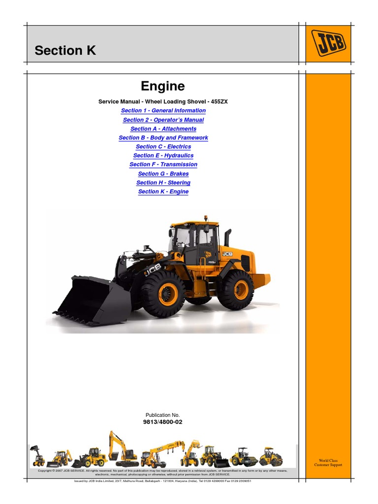 Section K: Service Manual - Wheel Loading Shovel - 455ZX